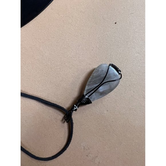 The Smoky Quartz Wire Wrapped Pendant Handmade Necklace On Suede Cord- B… - Picture 6 of 6